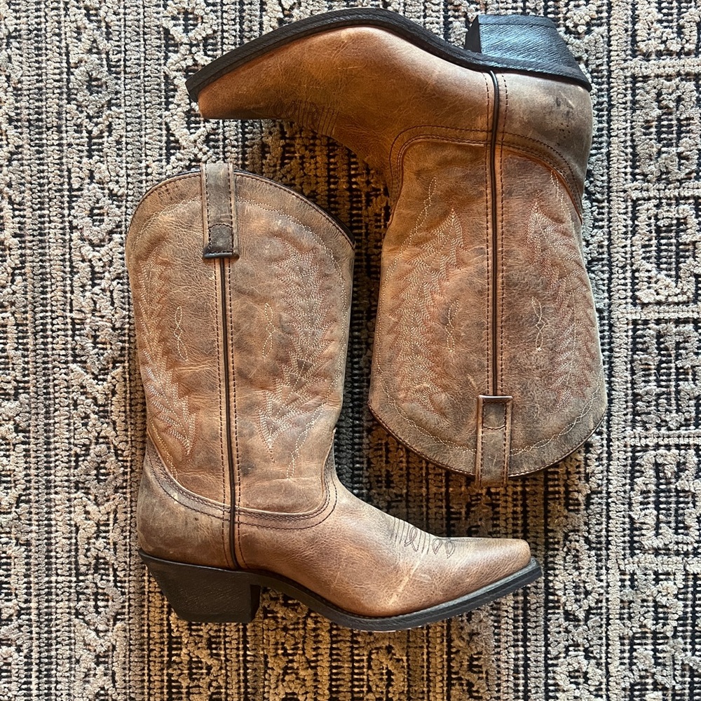 AdTec women’s leather pointed toe cowgirl boot 8.5